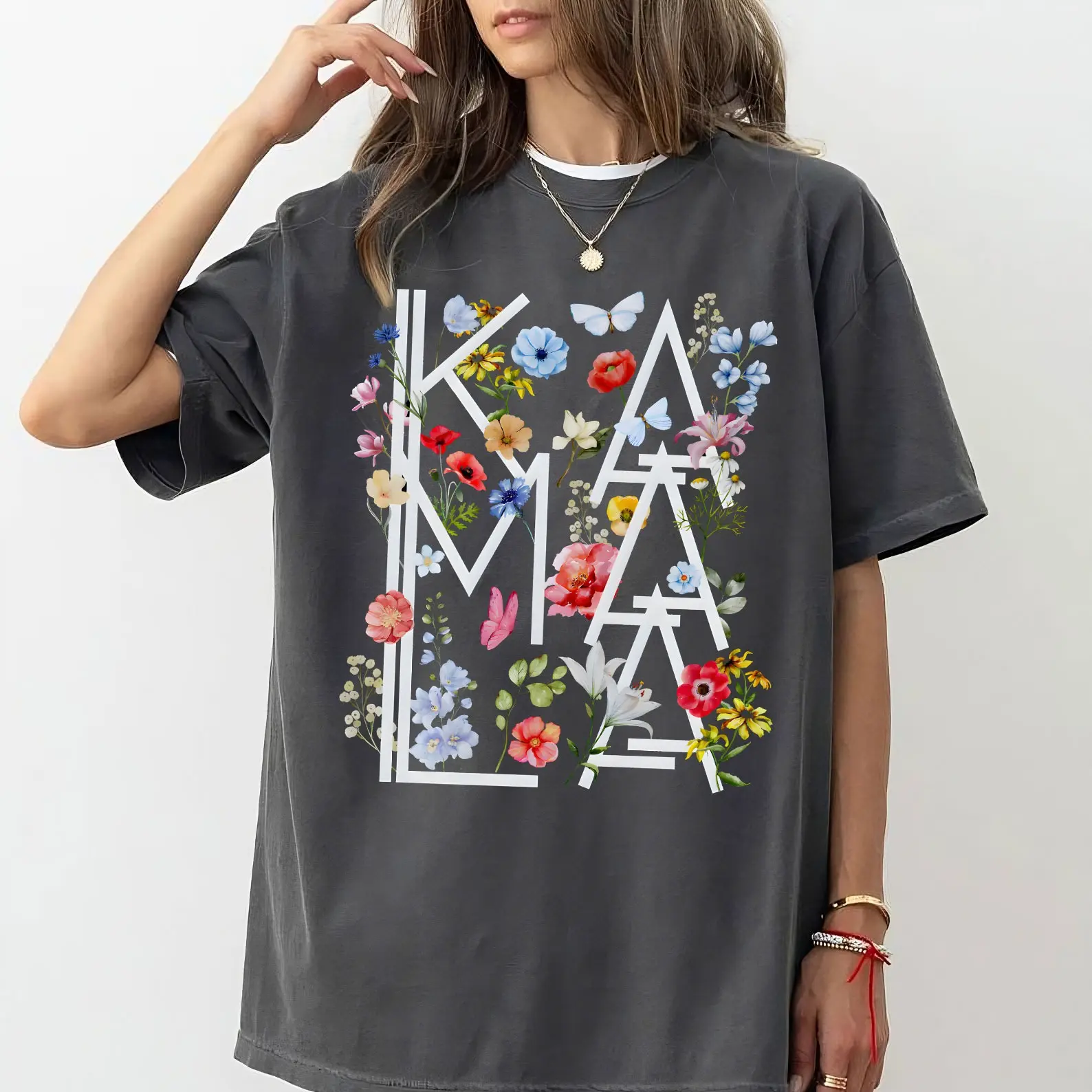 Kamala Shirt, Comfort Colors Botanical Kamala Shirt, Patriotic Shirt, Kamala Harris Voting 2024 Shirt, President Election Shifrt, Artsy Floral Politics Tee, Kamala Flower, Vingtage Harris Shirt