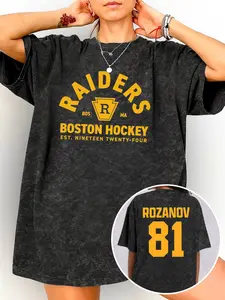 Boston Lions Women's Oversized Round Neck cotton T-Shirt, Fit, Vintage Sports Pattern Short Sleeve, Acid Wash, Spring Summer Casual Wear, Streetwear