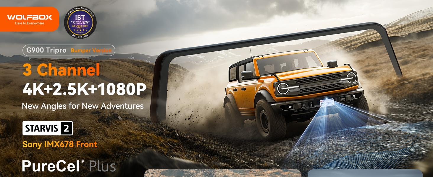WOLFBOX G900 Tripro Bumper Version 3 4K Mirror Dash Cam with STARVIS 2 IMX678 Night Vision 5.8GHz WiFi Voice Control 256GB Card GPS Included Automotive Dashcam TikTokShopHolidayHaul WOLFBOX G900 Tripro Bumper Version 3 4K Mirror Dash Cam with STARVIS 2 IMX678 Night Vision 5.8GHz WiFi Voice Control 256GB Card GPS Included Automotive Dashcam TikTokShopHolidayHaul