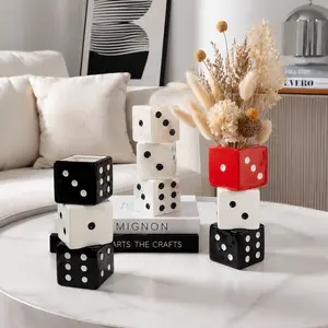 Unique Resin Dice Vase, Modern Home Decor Flower Vase, Aesthetic Cool Room Decor Accessory, Living Room Decorations, Ideal Home Gift