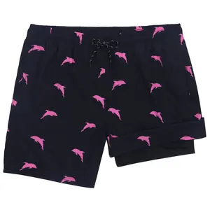 Men's Swim Trunks with Compression Liner, Quick-Dry Board Shorts for Beach Sports