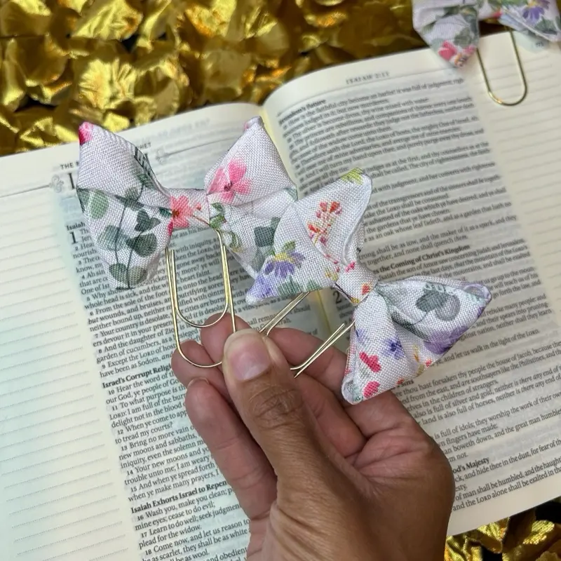 Floral Bible Bow Bookmark Clip-Bookmark Clips