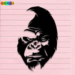 1pc Avant-Garde Gorilla Metal Wall Art, Avant-Garde Gorilla Statue Mural, Iron Craft, Perfect for Living Room, Garden, Zoo Corner Decor, Artistic Metalwork, Intricate Craftsmanship, Christmas Decor, Ideal Gift for Nature Lovers