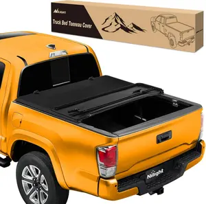 Nilight Soft Tri-fold Truck Bed Tonneau Cover, Pickup Truck Cover Accessory, Fits Toyota Tacoma 2016-2023 5ft, Automotive Car Exterior Protector, Truck Bed Covers
