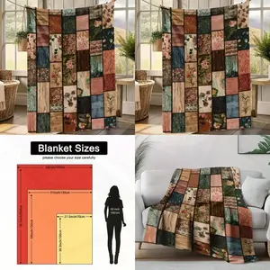 UltraSoft Patchwork Plaid Flannel Throw Blanket with Floral Design Durable Vintage Style Cozy Blanket for All Seasons Ideal for Bed Couch Chair Office Camping Mixed Colors Twin Dimensions TopSelling Product Perfect Gift Option Cozy and Vintage Appeal
