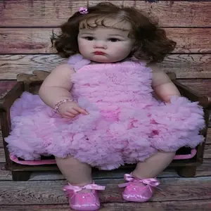 Soft Reborn Baby Dolls Realistic Reborn Toddler Girl 24Inches Lifelike Newborn Baby Alive Doll Look Real Cute Beautiful Weighted Bebe Reborns Girl Life Size Detailed Kid Toys, Toddler Reborn Doll, Lifelike Plaything, Detailed Features, Collection,  Parent