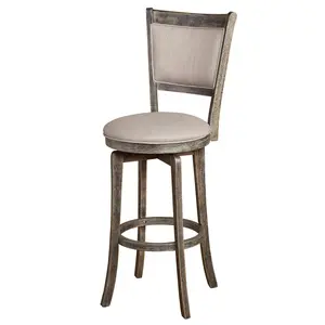 Buylateral Swivel Counter Stool Bar Rustic French Country 30" Weathered Gray