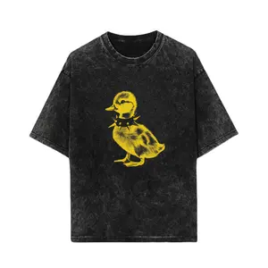 Punk T-shirt Baby Duck Graphic Black Tee Emo Punk Teen Spiked Collar Shirt Alt Fashion Gift Punk Rock Shirt Unisex Ladies Long Sleeve Hoodie，Black-Hoodie-front Black-Sweatshirt-front Round Neck Casual