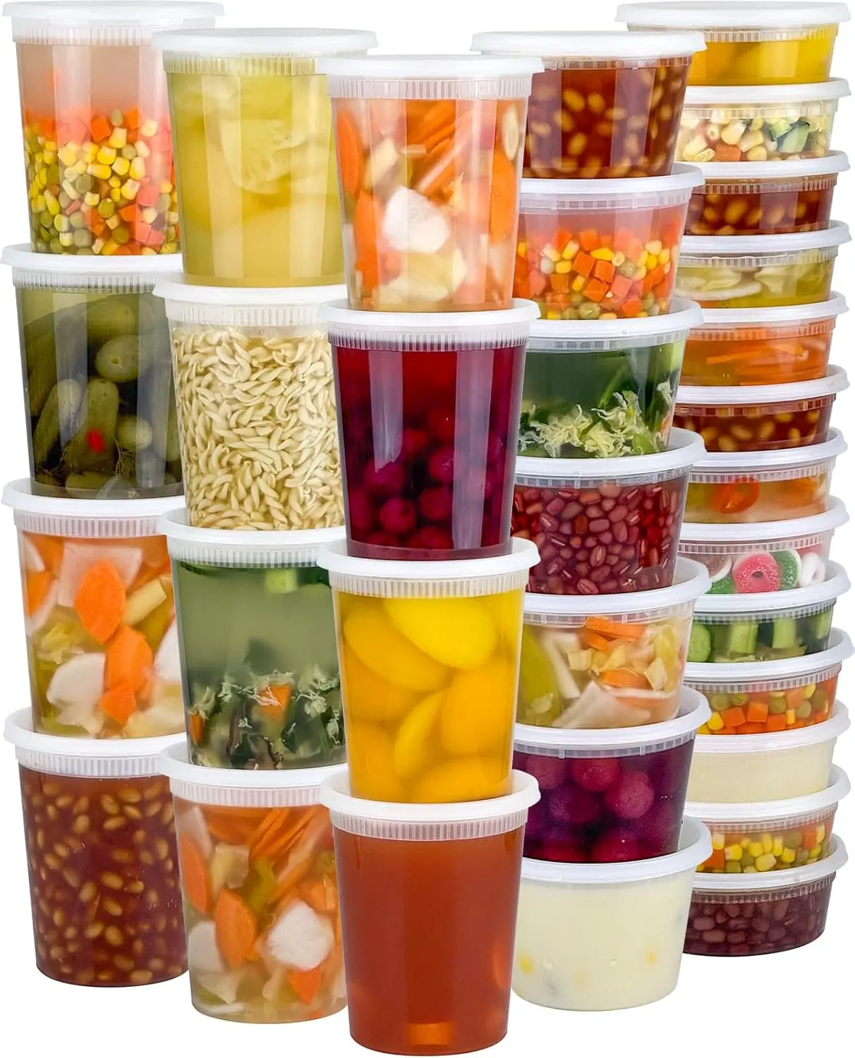 Deli Containers with Lids 8 oz, Leak-Proof & BPA Free Airtight Takeout Plastic Food Storage Containers for Soup, Freezer/Microwave/Dishwasher Safe