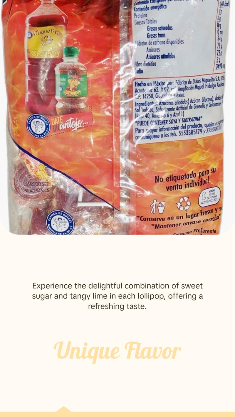 Raqueta Enchilada Miguelito Lollipop - 40 ct. Perfect Snack for Parties and Events
