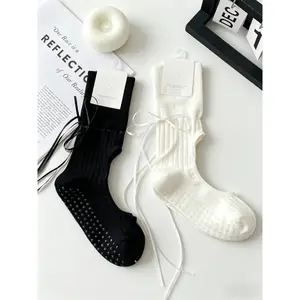 2 Pairs Anti-Slip Yoga Socks Set!Bow Open-Back Pilates Socks for Women, Non-Slip