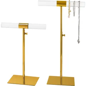 Display Stand 2 Packs Stainless Steel Purse Display Stand  Necklaces Holder Towers Adjustable Height Tabletop  Organizer for  Store Boutique