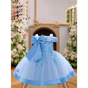 Children's Princess Dress European and American Style Sheer Puffy Dress Super Fairy Suitable for Little Girls to Wear for Piano Performances Can Also Be Worn Daily High Aesthetic and Comfortable