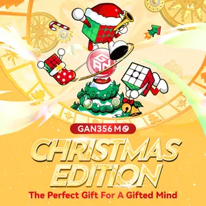 【Official Store】GAN 356 ME Christmas Edition Magnetic Speed Cube 3x3 Ideal Stocking Stuffers for Kids Adults GES Pro+ 48 Magnets Speedcube Puzzle Fidget Toy GAN 356 M Upgraded Version