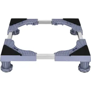 Adjustable Multi-Functional Mobile Roller Base Stand for Mini Fridge Washing Machine Dryer Refrigerator with 4 Strong Grey Feet
