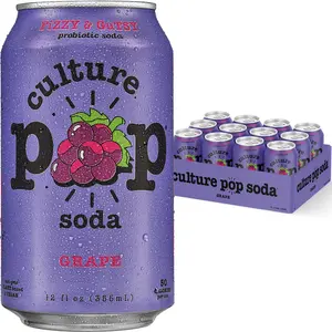 GRAPE - Culture Pop Soda - 12 Pack of Probiotic Fruit Soda