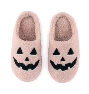 PINK JACK-O-LANTERN SLIPPERS