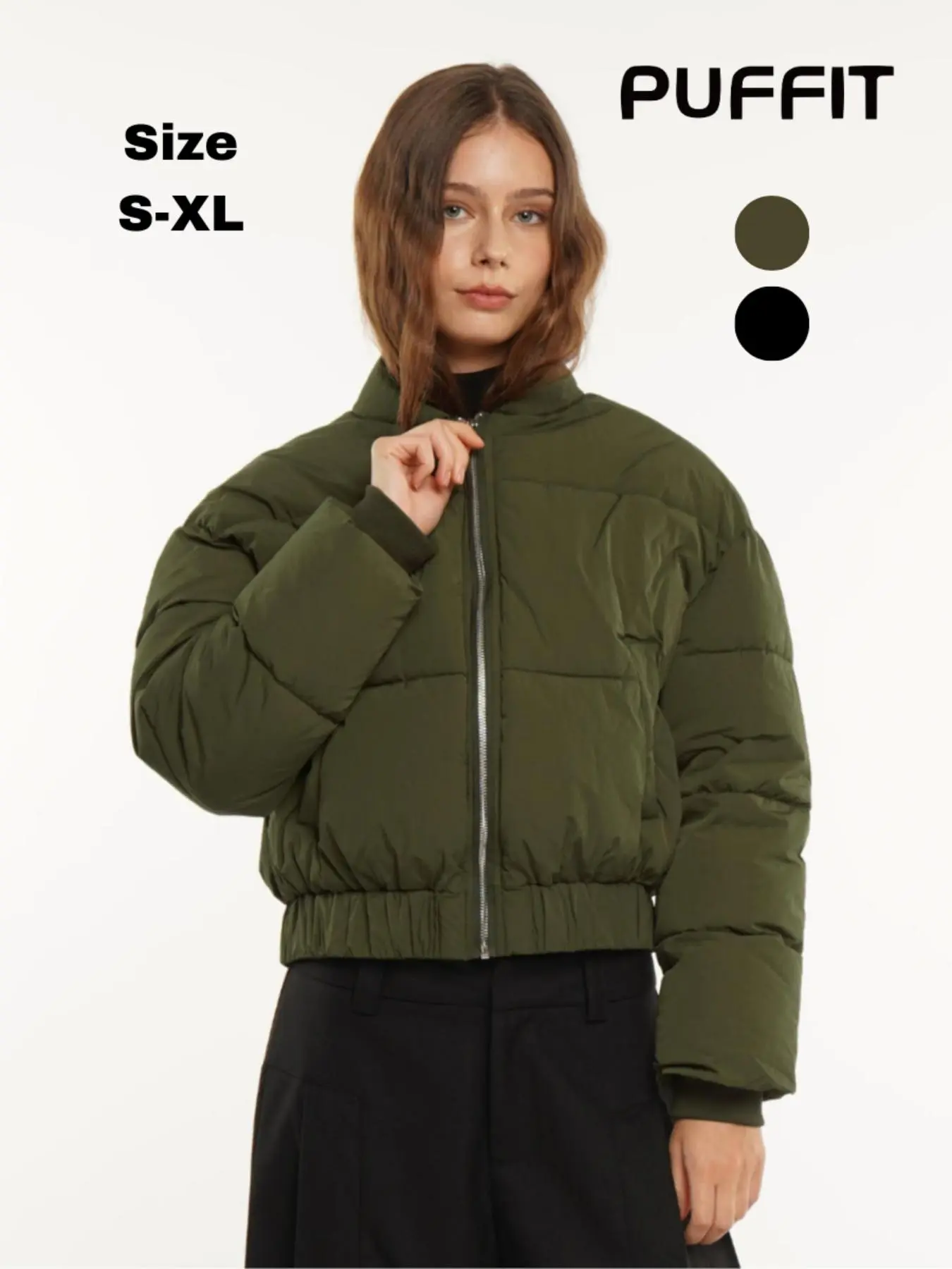 PUFFIT Metal Zip Water Repellent Bomber