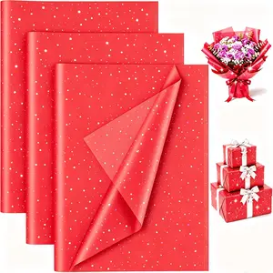 Red Glitter Tissue Paper for  Bags 20x20 Inch - 30 Sheets Recyclable Wrapping Tissue Paper Bulk for DIY Crafts Birthday  Shower Festival Holidays Decorative