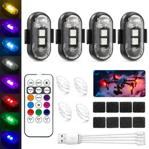 DUFIKKI Wireless LED Strobe Lights with Remote Control, 8 Colors & 10 Modes, USB Rechargeable IP65 Waterproof Safety Warning Lights for Car, Motorcycle, Truck, Bike, Drone & RC Aircraft