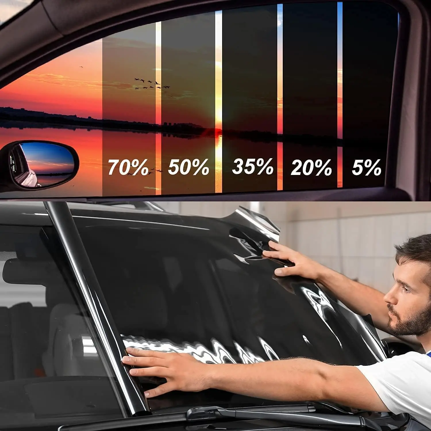 Window Tint Film for Cars, 20% VLT 24" in x 15'Ft Ceramic Window Tints, Blocks 99% UV & IR Rays, Heat Resistant Anti Glare Film for Windshield, Scratch Resistant Sun Shade Auto Tint Roll