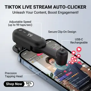 Rechargeable Auto Clicker Smart Tapper for TikTok, Adjustable Speed Auto Touch Device for Live Streaming & Social Media Tasks