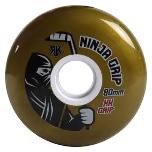 Rink Rat Roller Hockey Wheels Rinkster Ninja Grip 80mm XX Grip Gold (Single)