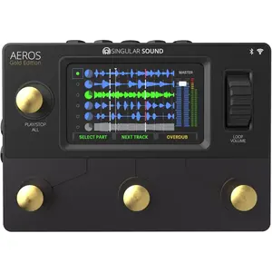 Aeros Loop Studio - 6 Track, Stereo Looper Pedal with Touch Screen and Hands Free Mixing