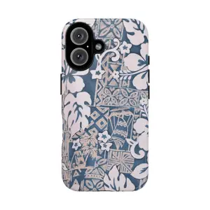 Blue Floral Mosaic Tough Case | Phone Case, Protective Hard Shell