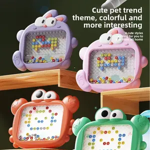 Children's Magnetic Bead Maze Toy - Little Rabbit and Little Crab Drawing Board - Pen Control Intelligence Training and Concentration Development