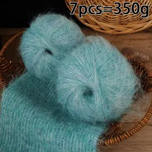 350g Colorful Alpaca Wool Yarn Ball, 7pcs Per Pack, Handmade DIY Knit Material for Autumn Winter Fashion Women's Sweater Coat Shawl