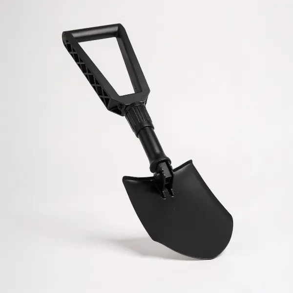 USGI Style Tri-Fold Shovel - Molded Polycarbonate Handle, MIL-SPEC, 2.11 lbs, 23” Unfolded, 9 1/2” Folded, Compact and Portable Garden Spade Tool