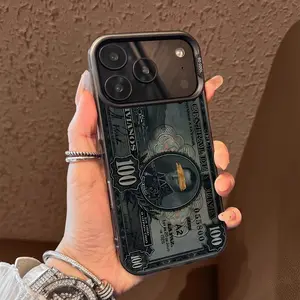 100 dollar bill pattern Pattern Case for iPhone 17 Pro Max 17 Air 16/15/14/13/12/11 Pro Max XR XS E Plus Retro High-end Shockproof Drop Screen Protection Cute Durable PC Smartphone Cover