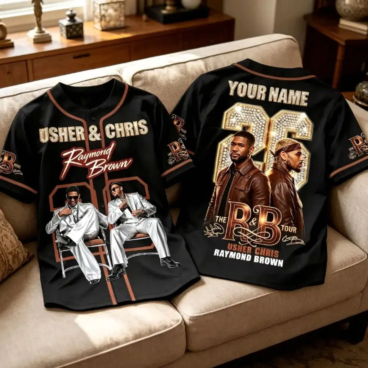 Custom R&B Tour 2026 Baseball Jersey, Personalized Name Number Music Fan Shirt, Concert Outfit, Hip Hop Tour Apparel