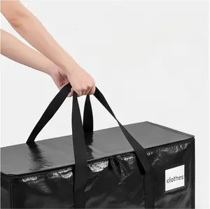 6 sets of large-capacity waterproof storage bags, equipped with transparent identification slots and reinforced handles, are suitable for household use, dormitories, travel, and for carrying luggage by students returning to school.