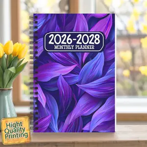 1pc All-in-One 5.5x8.3" 3-Year Organizer Spiral Bound Planner: Features monthly calendars, goal-setting pages, yearly overviews & to-do lists. Ideal for planning at work, school, or home. The perfect holiday gift for professionals & students