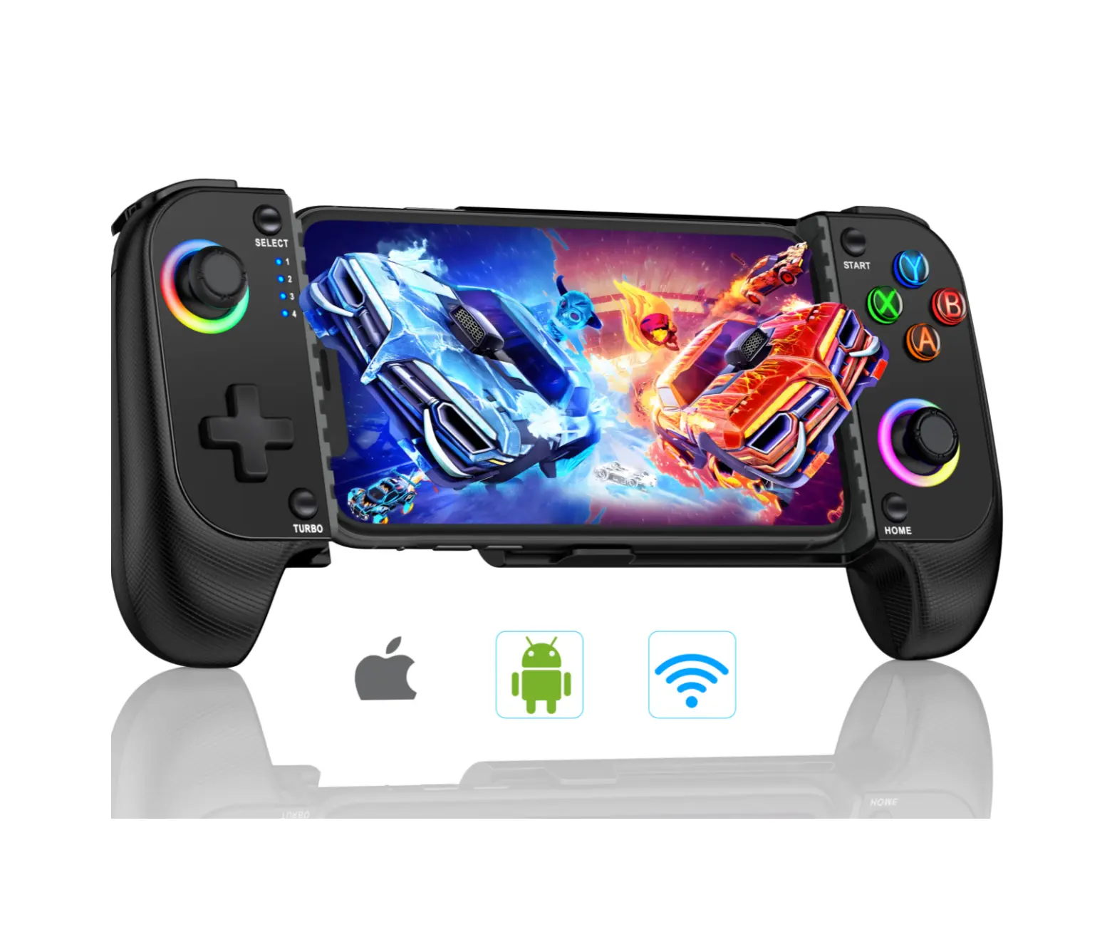 ESYWEN Mobile game controller for iPhone/Android, Wireless bluetooth connectivity with Steam Link,Turbo function, colorful light effects,back to school,back to school haul