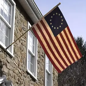 2x3ft / 3x5ft Betsy Ross 13 Star American Flag - Vintage Retro Patriotic USA Banner for Outdoor Yard & Home Decor
