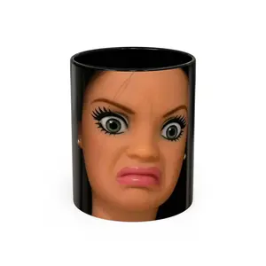 Disgusted Doll Face Mug Accent Coffee Mug | 11oz 15oz