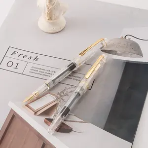 WingSung3001 Fully Transparent Classic Pen with Jowo Nib for Consistent Ink Flow Precision Writing Ideal for Detailed Tasks Reliable Writing Tool