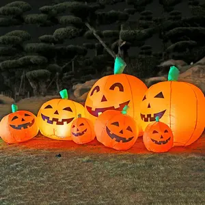 Outvita 7ft Classic 7pcs LED String Lights 7pcs Pumpkin Inflatable Halloween Decoration