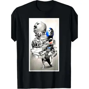 Legendary Mexican Wrestler Lucha Libre Demon Blue T-Shirt Perfectly Crafted in the US