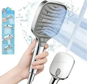 CELLE High-Pressure Multifunctional Handheld Shower Head, 8 functions, powerful spray, with on/off switch (suitable for pet bathing), upgraded anti-clogging nozzle, suitable for hard water environments - effectively removes chlorine, includes shower head