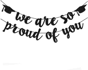 2026 Graduation Banners - "We Are So Proud of You" Garland for Celebratory Party Decorations, Perfect for School, Home & Car - Ideal Graduation Party Supplies TrlaFy