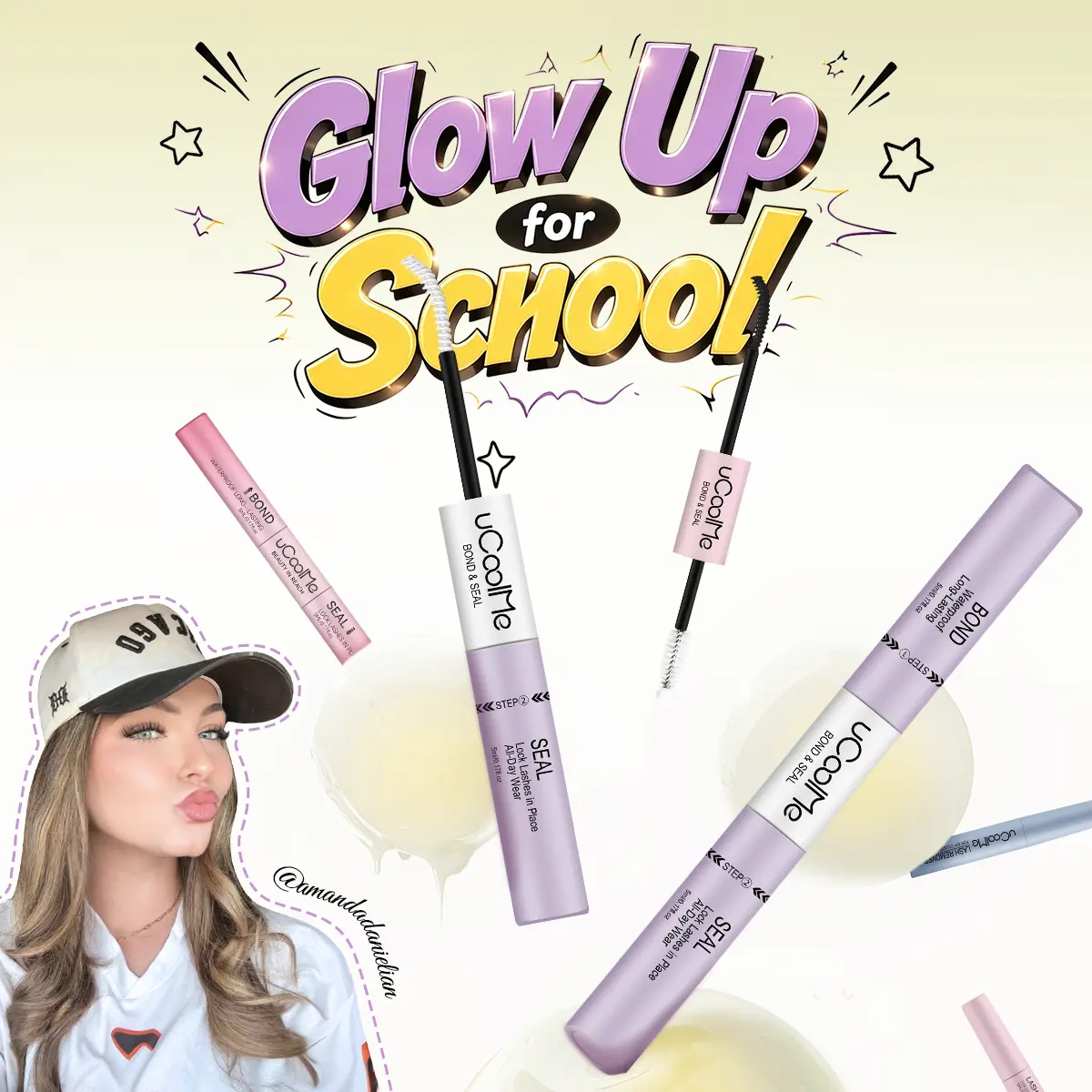 uCoolMe [Creator Exclusive] 2-in-1 Bond & Seal Waterproof Lash Glue, Long-Lasting Strong Adhesive for False Eyelashes, Eyelash Extensions & Makeup Application, Eyelashes Extensions,sunscreen