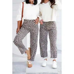 Vervet High Rise Leopard Barrel Jeans