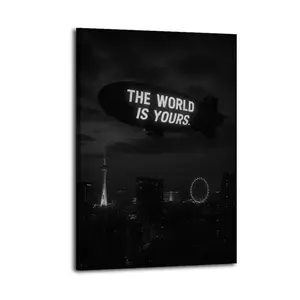 The World Is Yours - Motivational Canvas Aesthetic For The Bedroom Wall Sitting Room Dormitory Wall Office Wall Poster Decorative Painting Canvas Wall