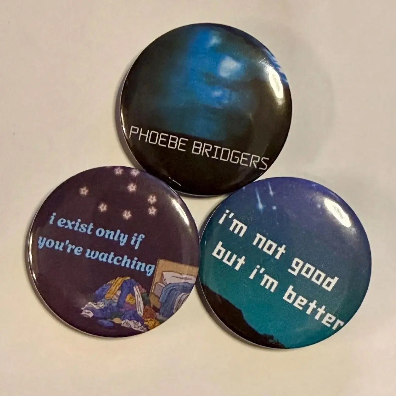 3 Ops Phoebe Bridgers Inspired Button Pin Gifts for Fans