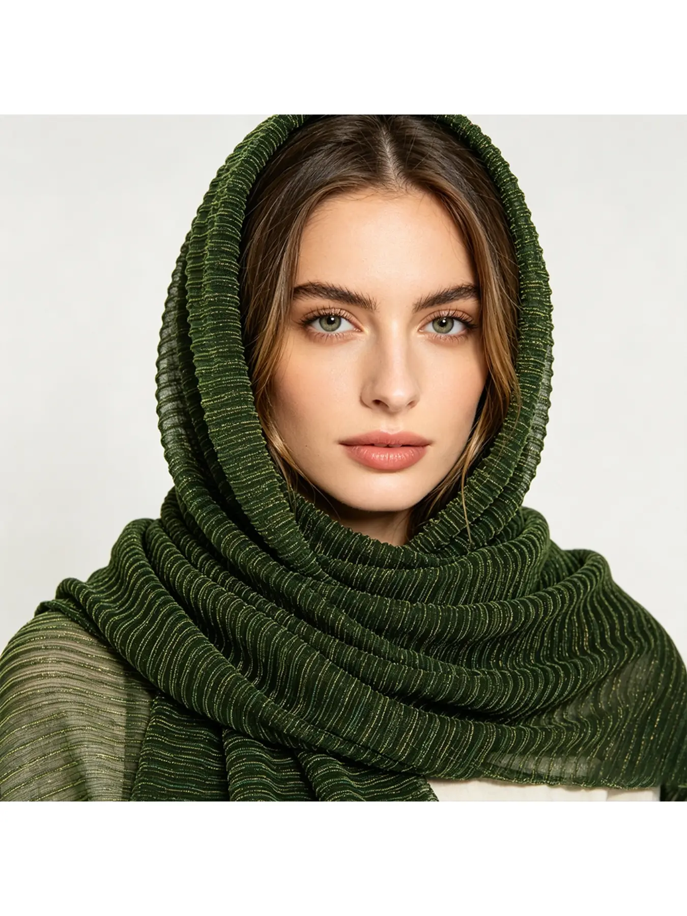 New gold-threaded breathable shiny solid-color women's long scarf Indian style new polyester wrinkle-resistant versatile plain scarf