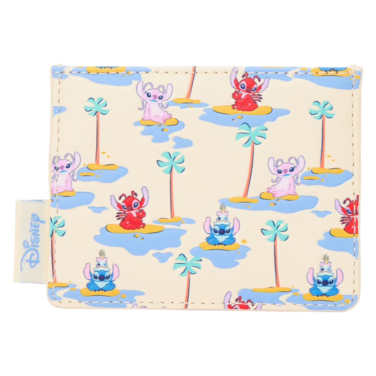 Loungefly Disney Lilo & Stitch Stitch, Angel & Leroy PU Leather Card Holder, Casual Slim Design with 3 Card Slots and Debossed Details